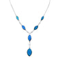 <span>CLOSEOUT! </span>New Blue Opal .925 Sterling Silver Pendant Necklace 18" Long