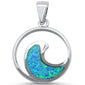 Blue Opal Ocean Wave .925 Sterling Silver Pendant