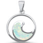 White Ocean Opal Wave .925 Sterling Silver Pendant