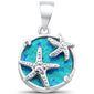 Blue Opal Starfish .925 Sterling Silver Charm Pendant