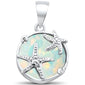 White Opal Starfish .925 Sterling Silver Charm Pendant