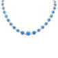 Blue Opal .925 Sterling Silver Necklace 16" + 1.5" Ext