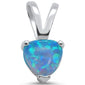 Blue Opal Heart .925 Sterling Silver Pendant