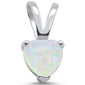 White Opal Heart .925 Sterling Silver Pendant