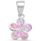 Pink Opal Plumeria .925 Sterling Silver Pendant