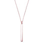 <span>CLOSEOUT! </span> Rose Gold Plated Engravable Bar .925 Sterling Silver Necklace
