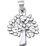  Sterling Silver Plain Tree of Life Family Tree Charm Pendant