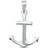  Sterling Silver Plain Anchor Charm Pendant