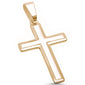 Yellow Gold Plated Solid Cross .925 Sterling Silver Pendant