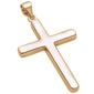 Yellow Gold Plated Plain Cross .925 Sterling Silver Pendant