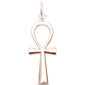 <span>CLOSEOUT! </span>Plain Rose Gold Plated Cross .925 Sterling Silver Pendant