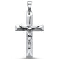 <span>CLOSEOUT! </span>Solid Plain Jesus Cross .925 Sterling Silver Pendant