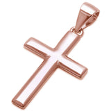 Colgante Sencillo de Cruz Chapado en Oro Rosado de Plata de Ley .925