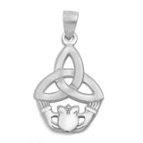 Celtic Design Irish Claddagh .925 Sterling Silver Pendant