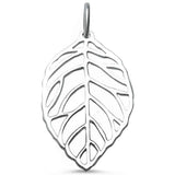 <span>CLOSEOUT! </span>Plain Leaf .925 Sterling Silver Pendant