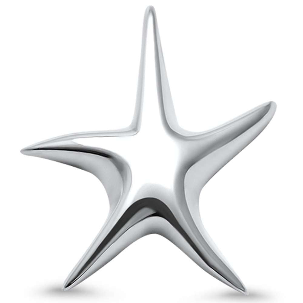 <span>CLOSEOUT! </span>Small Plain Starfish .925 Sterling Silver Pendant