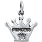 Trendy! Plain Princess Crown  .925 Sterling Silver Charm Pendant