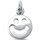 Plain Smiley Face .925 Sterling Silver Charm Pendant