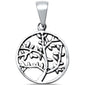 <span>CLOSEOUT! </span>Plain Tree of Life Family Tree .925 Sterling Silver Charm Pendant