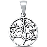 Plain Tree of Life Family Tree .925 Sterling Silver Charm Pendant