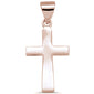 <span>CLOSEOUT! </span>Rose Gold Plated Solid Cross .925 Sterling Silver Pendant