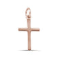 <span>CLOSEOUT! </span>Rose Gold Plated Mini Cross .925 Sterling Silver Pendant