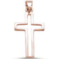 <span>CLOSEOUT! </span>Rose Gold Plated Cross .925 Sterling Silver Pendant