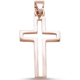 <span>¡LIQUIDACIÓN! </span>Colgante de cruz de plata de ley .925 chapado en oro rosa
