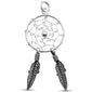 <span>CLOSEOUT! </span>Plain Dream Catcher & Feather .925 Sterling Silver Pendant
