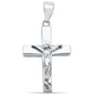 <span>CLOSEOUT! </span>Plain Jesus Crucifix Cross  .925 Sterling Silver Charm Pendant