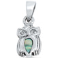 Abalone Owl .925 Sterling Silver Pendant