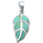 Wholesale Silver- Turquoise Leaf .925 Sterling Silver Pendant