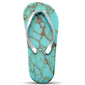 <span>CLOSEOUT!</span>Turquoise Beach Design Sandal Flip Flop .925 Sterling Silver Charm Pendant