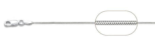 020-0.7MM Square Snake Chain .925  Solid Sterling Silver Sizes 16-24" NEW