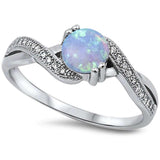 <span>¡LIQUIDACIÓN! </span>Anillo de plata de ley .925 con ópalo azul claro infinito y circonita cúbica