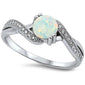 <span>CLOSEOUT! </span>White Opal Infinity Cubic Zirconia .925 Sterling Silver Ring Size 4