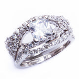 1.50Ct Princess Cut Cz 3 Ring Bridal Set .925 Sterling Silver Ring Size 5-9