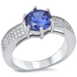 <span>CLOSEOUT!</span>1.5ct Tanzanite Pave Set Cz .925 Sterling Silver Ring