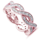   Rose Gold Plated Cz Infinity Design .925 Sterling Silver Ring