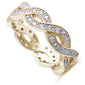 <span>CLOSEOUT!</span>  Yellow Gold Plated Cz Infinity Design .925 Sterling Silver Ring Sizes 4-12