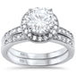 <span>CLOSEOUT! </span>2.25ct Halo Style CZ Engagement Set .925 Sterling Silver Ring Sizes 5-10