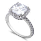 3CT Cushion Cut Fine Cz .925 Sterling Silver Ring Sizes 5-10