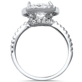 3CT Cushion Cut Fine Cz .925 Sterling Silver Ring