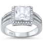 <span>CLOSEOUT! </span>Princess Cut Cubic Zirconia Engagement  .925 Sterling Silver Ring