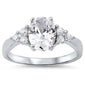 Oval Cubic Zirconia .925 Sterling Silver Ring Sizes 5-9