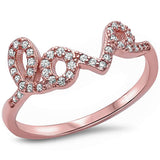  Rose Gold Plated LOVE .925 Sterling Silver Ring