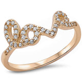  Yellow Gold Plated LOVE .925 Sterling Silver Ring