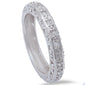 Pave Cz Antique Style Fashion Engagement Band .925 Sterling Silver Ring Sizes 6-9