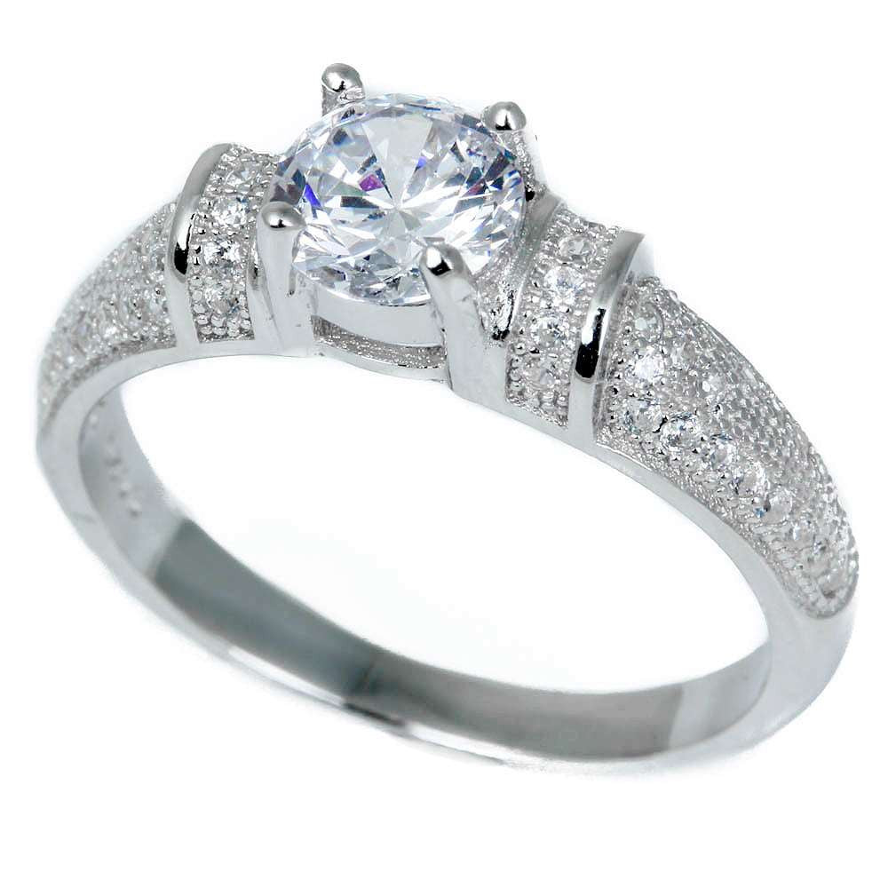 19.60Carats Emerald Step Top Cut Cubic Zirconia Prong Set Engagement Ring |  eBay