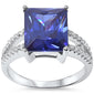 Best Sell! 12x10 Radiant Cut Tanzanite & Cz .925 Sterling Silver Ring Sizes 6-10